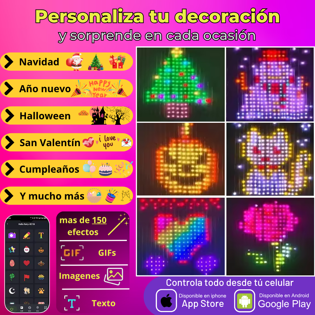 Cortina LED con App Bluetooth