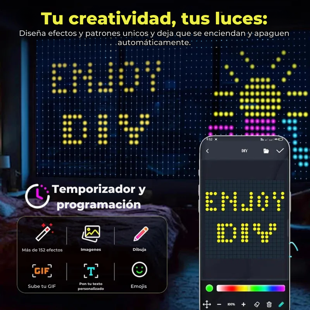Cortina LED con App Bluetooth