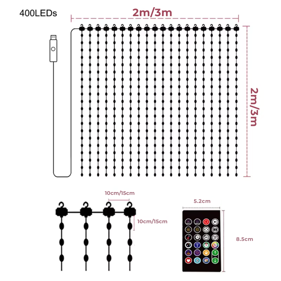 Cortina LED con App Bluetooth